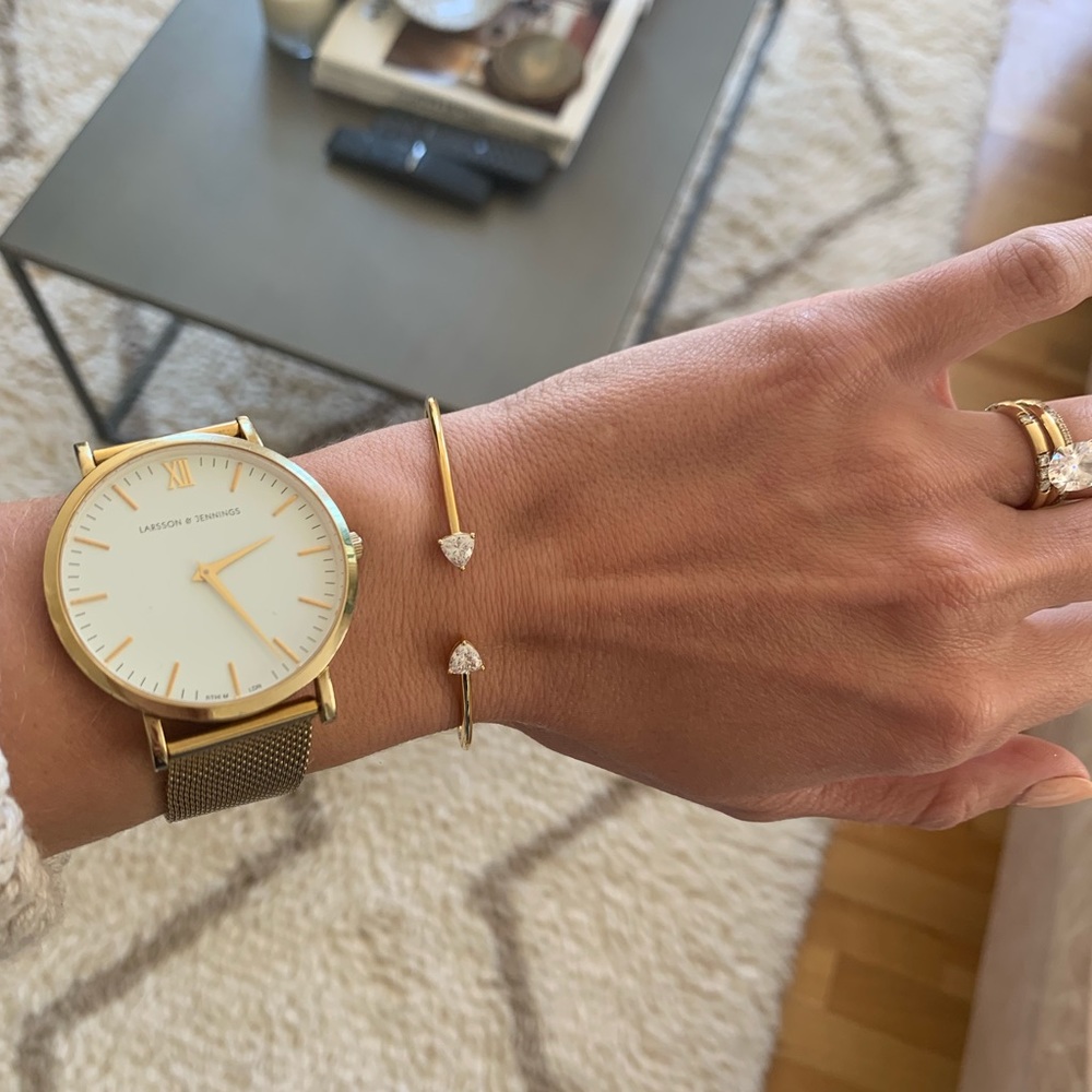 Gold and diamond bangle (faux)